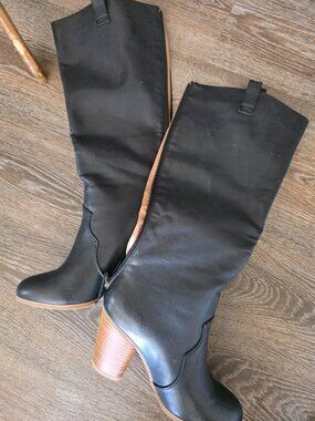 Knee high black boots